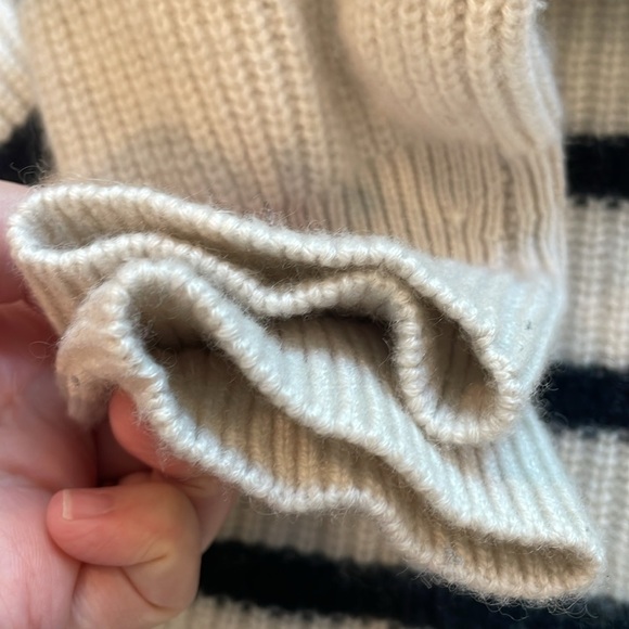 Nordstrom Stripe Cashmere Turtleneck Women’s Sweater Size M - Picture 8 of 15